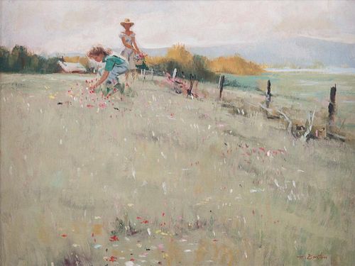 HARRY BARTON "THE FLOWER FIELD" OIL