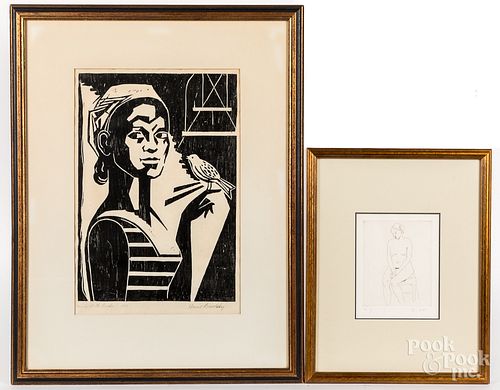 HARRY BRODSKY BLOCK PRINT,