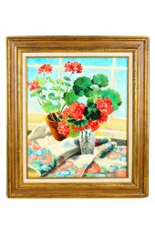 HARRY FUTORAN: "GERANIUMS"oil