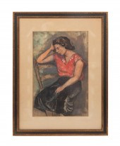HARRY GOTTLIEB, PASTEL, PORTRA