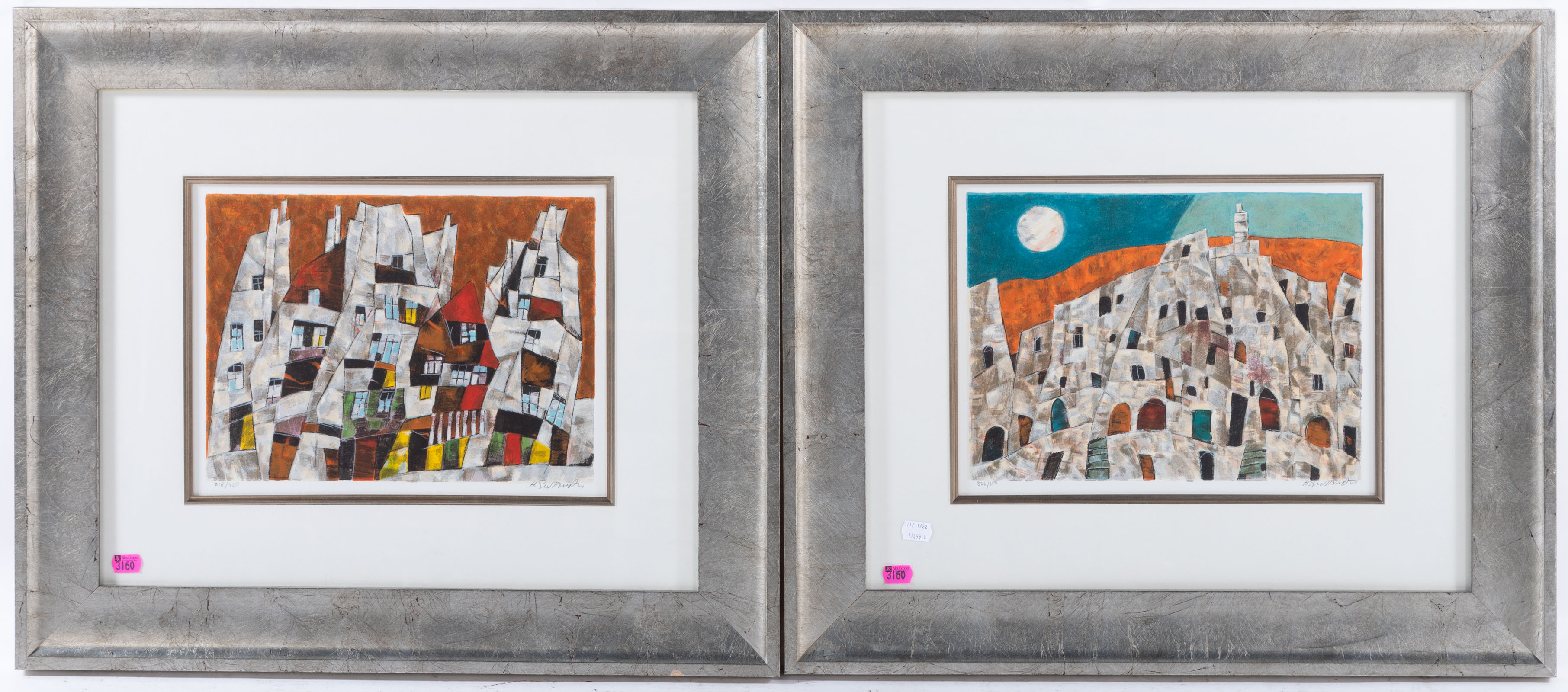 HARRY GUTTMAN. CITYSCAPES, PAIR