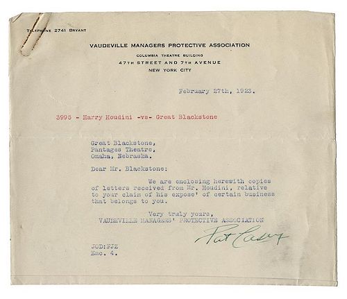 HARRY HOUDINI VS. THE GREAT