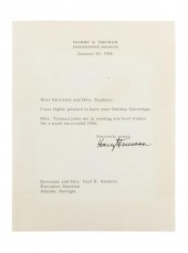 HARRY S. TRUMAN SIGNED LETTER