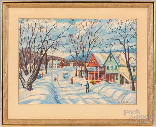 HARRY SHOKLER WATERCOLOR ON PAPER