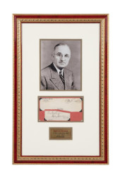 HARRY S.TRUMAN SIGNED CUT PIEC