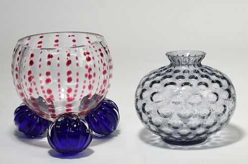 HARTLEY ART GLASS BOWL ALONG W/ ART