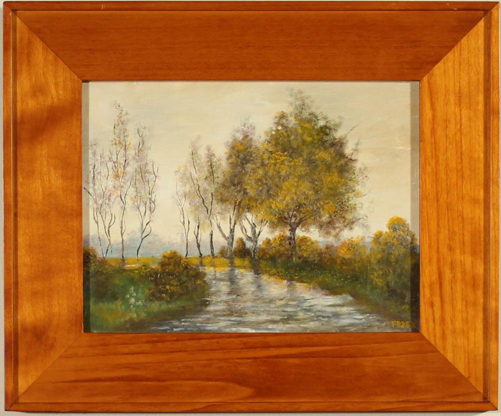 HARVEY FREER OIL ON BOARDHARVEY