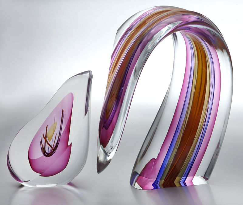 Harvey Littleton 2 pc. art glass