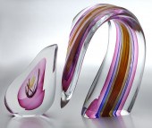 Harvey Littleton 2 pc. art gla