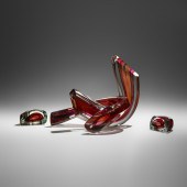 Harvey Littleton. Ruby/Blue Li