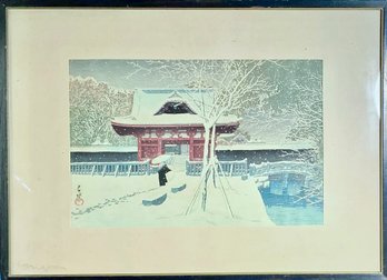 Hasui Kawase woodblock print, “Snow