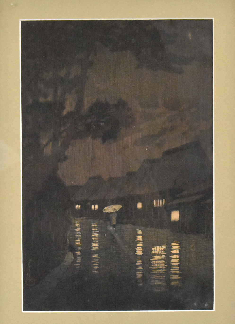 HASUI KAWASE WOODBLOCK "RAINY NIGHT
