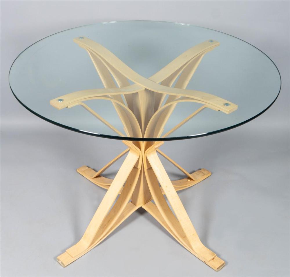 'HAT TRICK' GLASS TOP TABLE