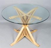 'HAT TRICK' GLASS TOP TABLE DE