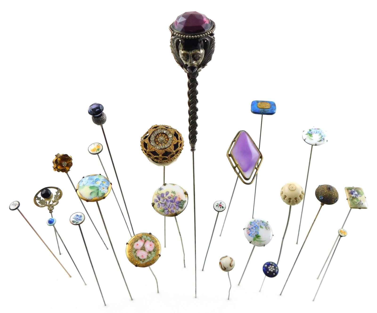 HATPINS: 20+ ANTIQUE AND VINTAGE