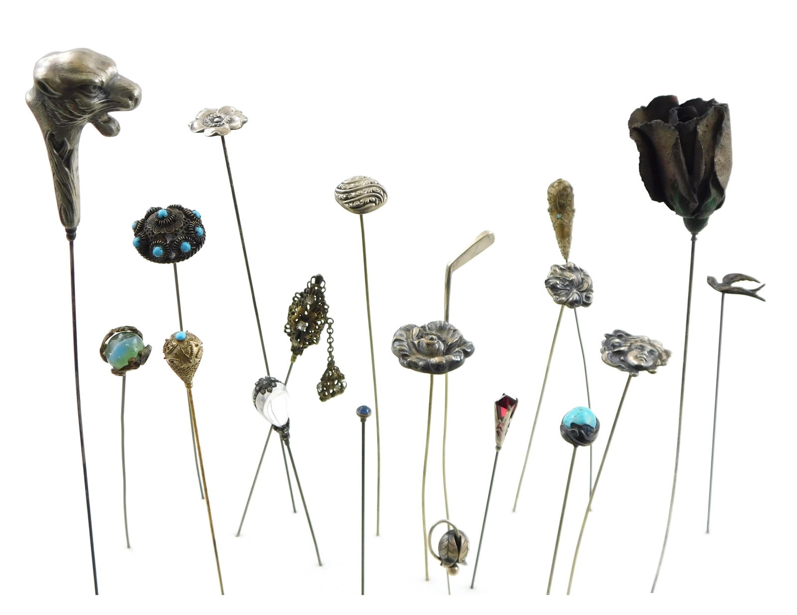 HATPINS: NINETEEN ANTIQUE AND
