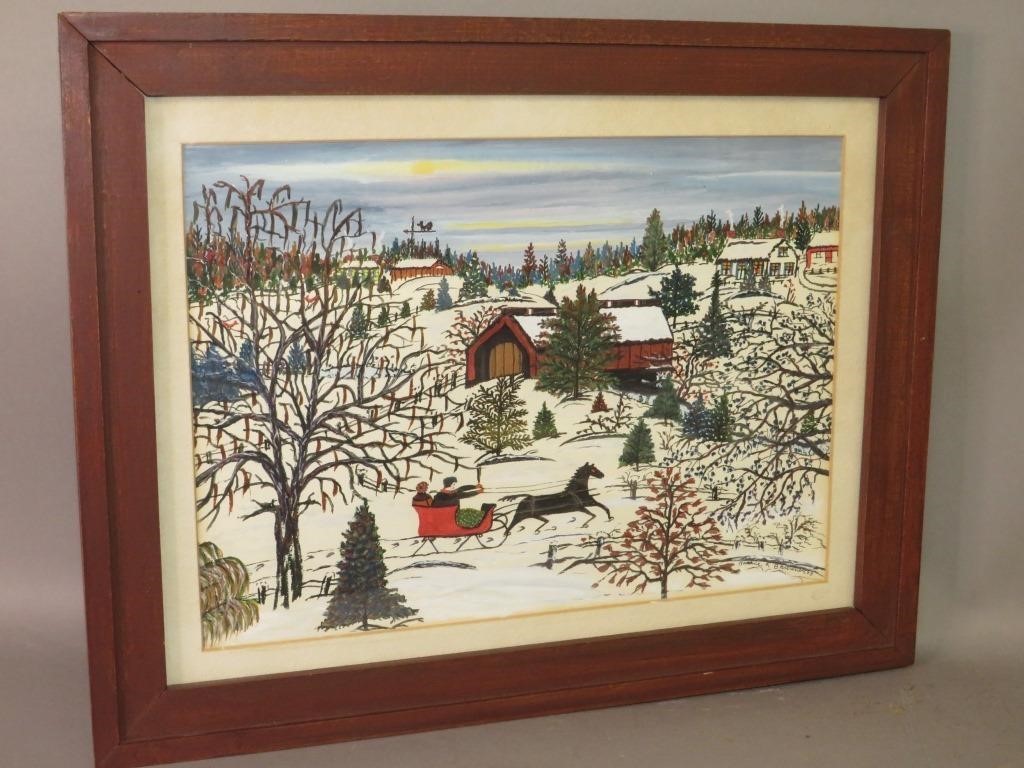 HATTIE BRUNNER FRAMED WATERCOLOR