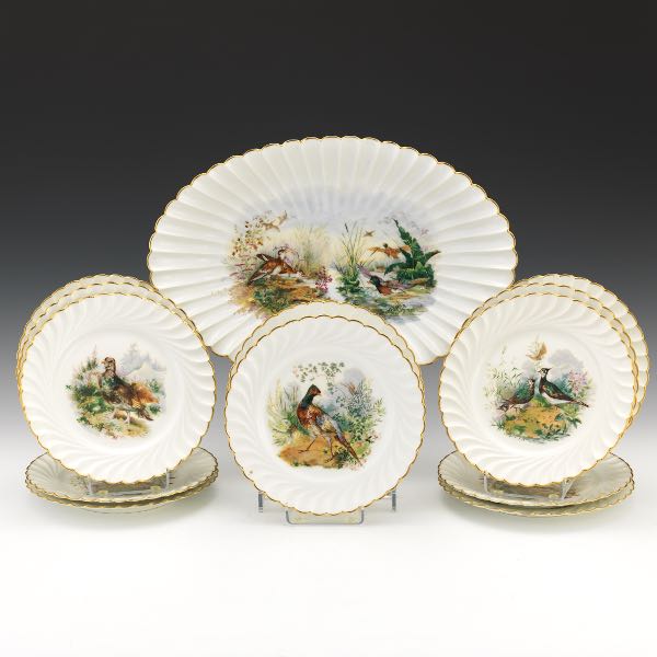 HAVILAND LIMOGES FLUTED GAME PLATES