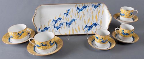 HAVILAND "NAIROBI" TRAY WITH CUPS &