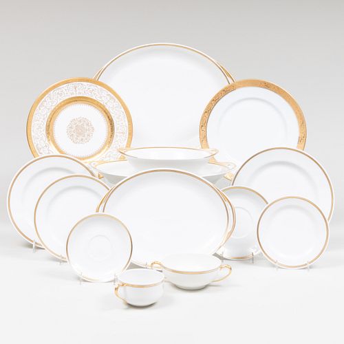 HAVILAND WHITE GLAZED GILT