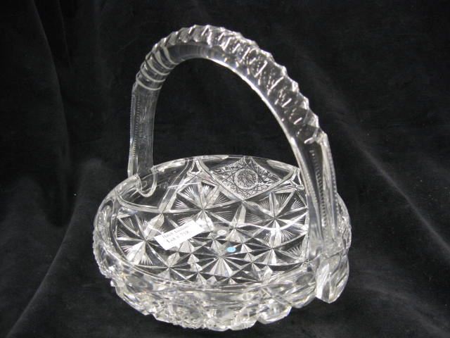 Hawkes Cut Glass Basket signed