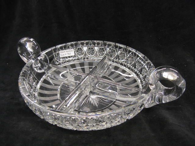 Hawkes Cut Glass Divided Dish