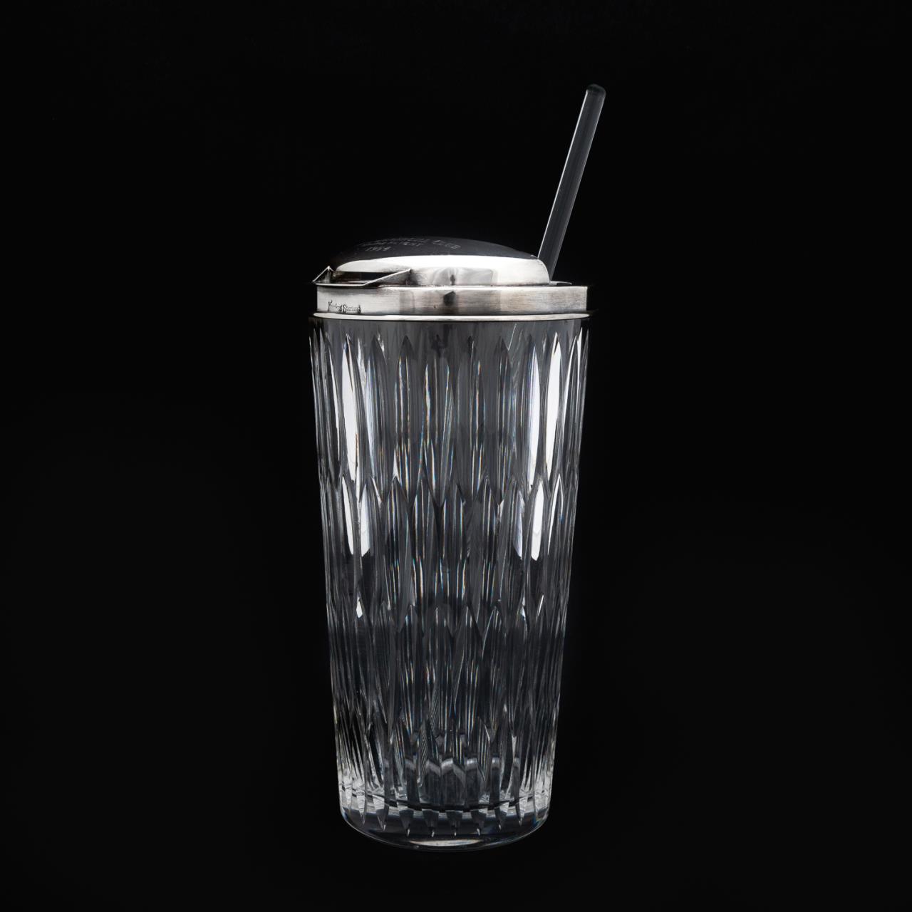 HAWKES CUT GLASS & STERLING MARTINI