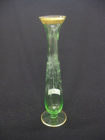 Hawkes Engraved Emerald Glass