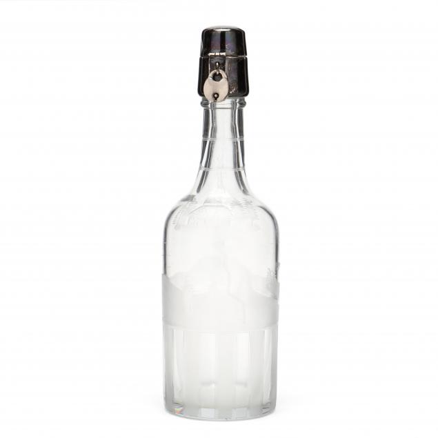 HAWKES ETCHED GLASS AND STERLING
