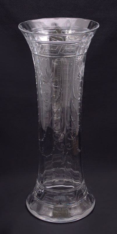 HAWKES QUALITY CUT GLASS VASE: 15''