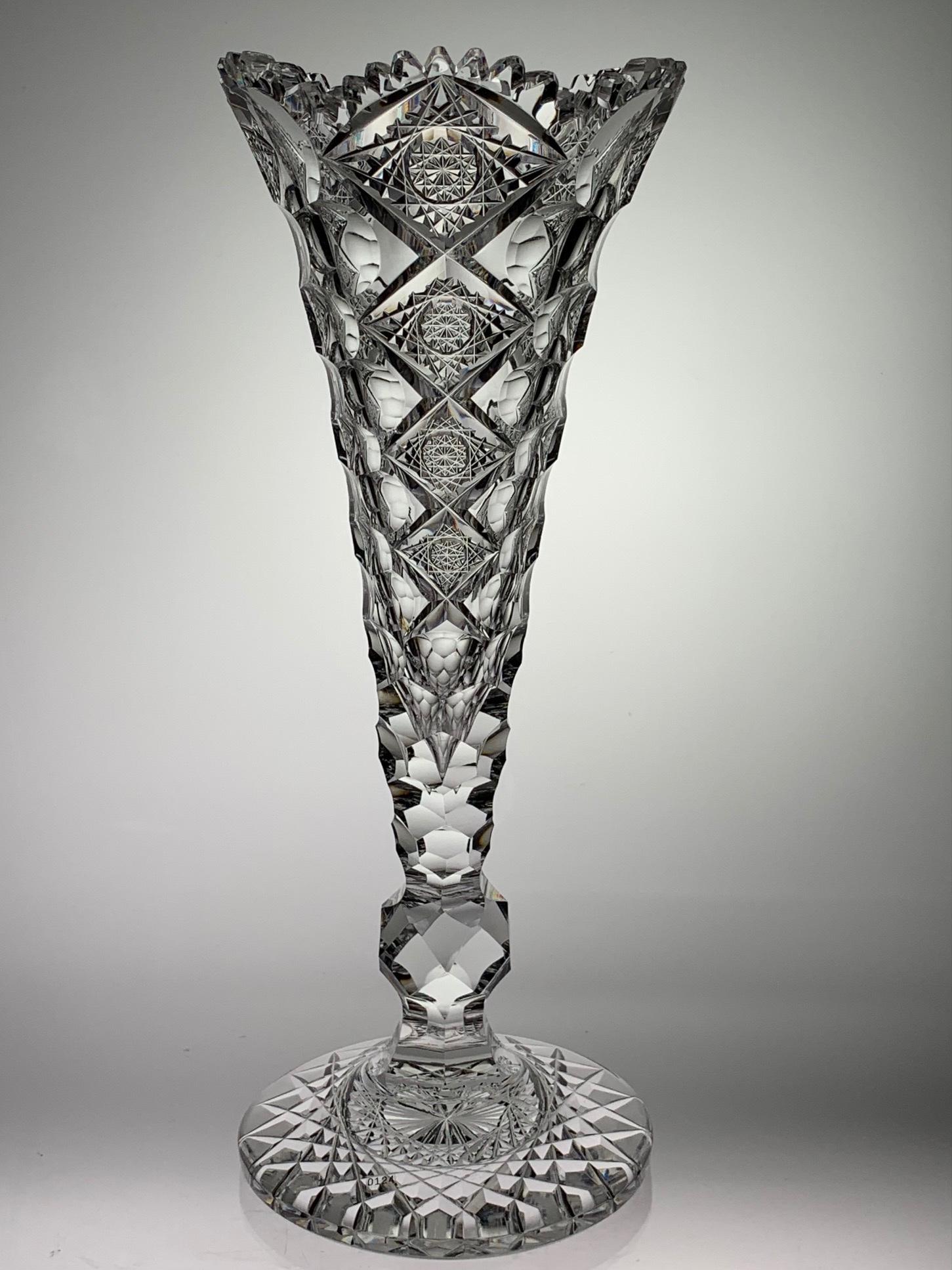 HAWKES QUEENS CUT GLASS FOOTED