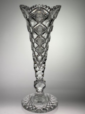 HAWKES QUEENS CUT GLASS FOOTED
