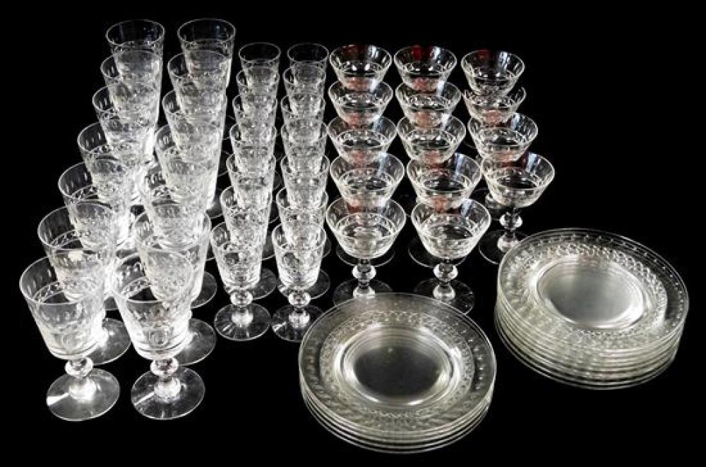 HAWKES STEMWARE AND PLATES WITH CUT