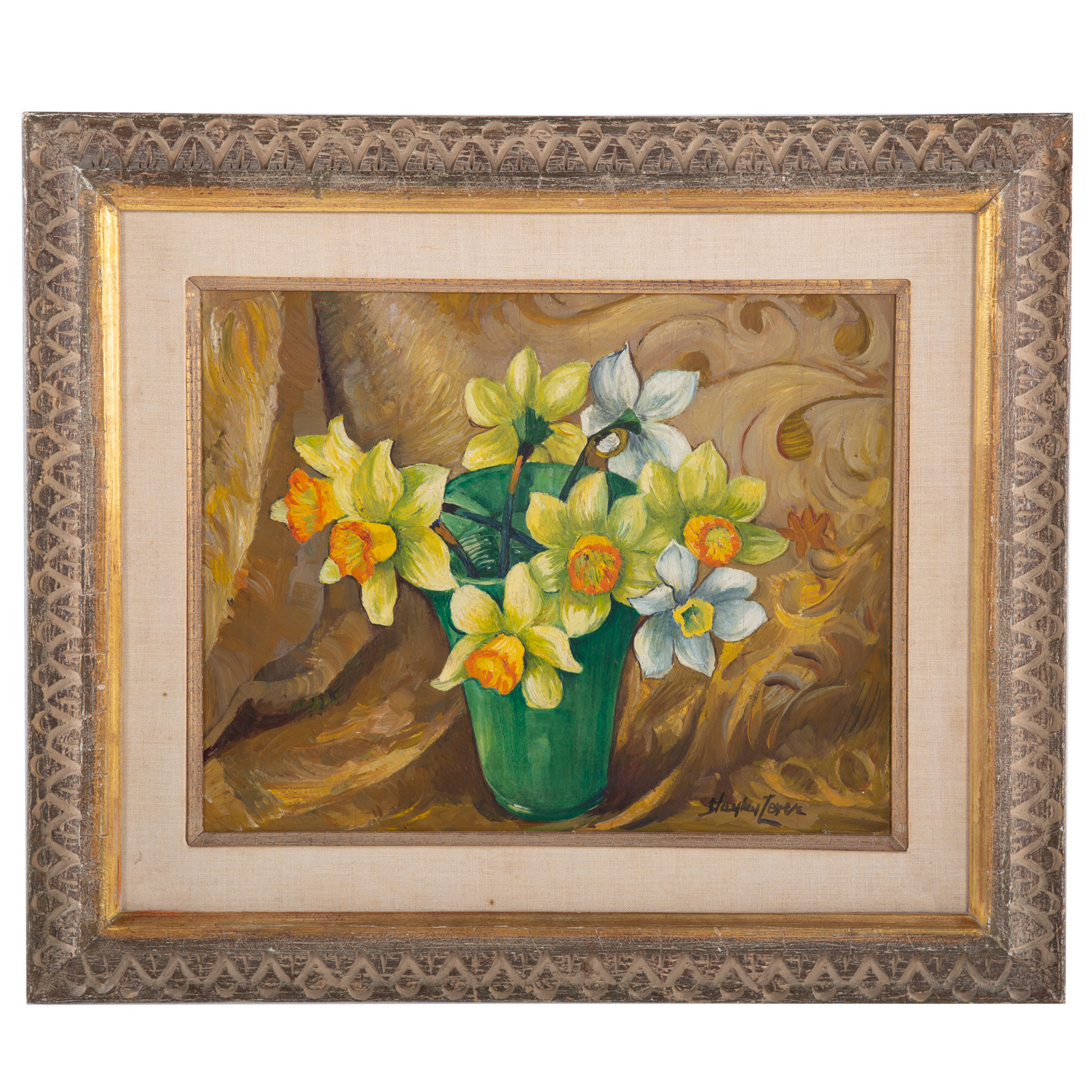 HAYLEY LEVER. "DAFFODILS," OIL