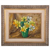 HAYLEY LEVER. "DAFFODILS," OIL