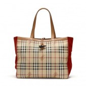 HAYMARKET PLAID TOTE, BURBERRY