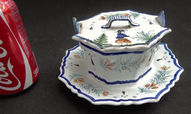HB Quimper covered butter dish.