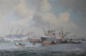 HEADERMANN  HARBOR SCENE  Sign