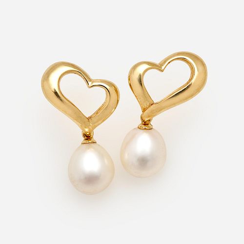 HEART AND TEARDROP PEARL EARRINGS