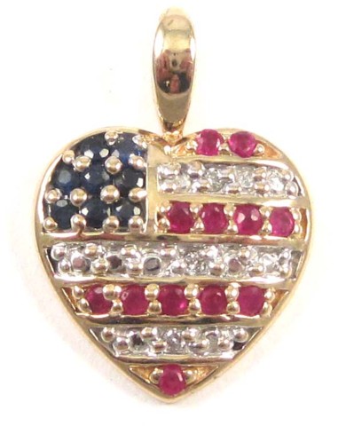 HEART SHAPED AMERICAN FLAG