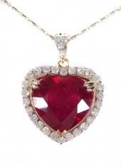HEART SHAPED NATURAL RUBY DIAM