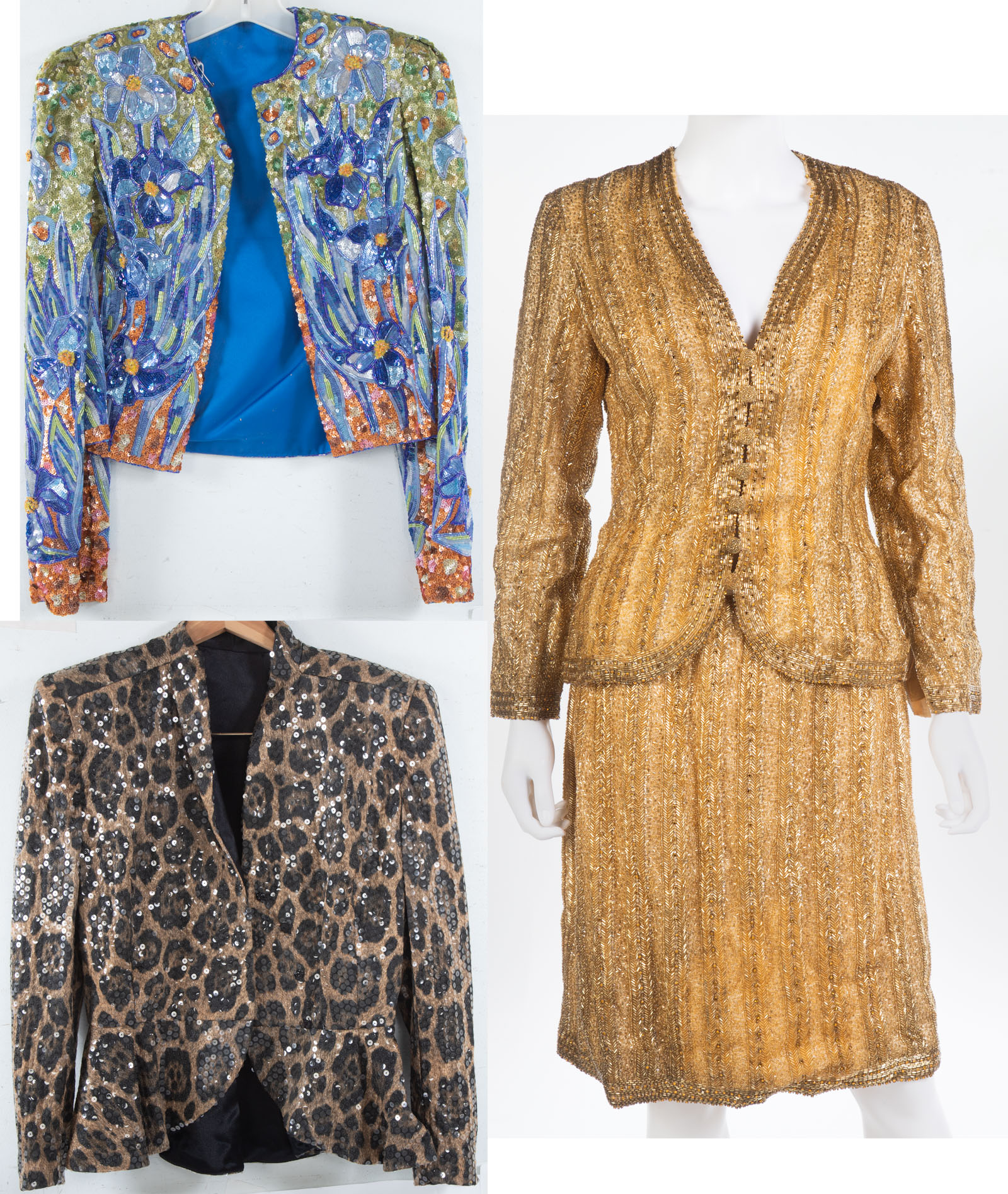 HEAVILY BEADED AND SEQUINED