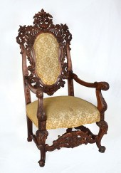 HEAVILY CARVED ARMCHAIR: Carve