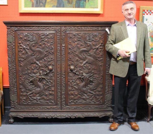 Heavily Carved Chinese Two Door