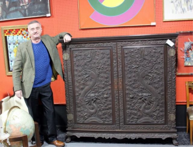 Heavily Carved Chinese Two Door