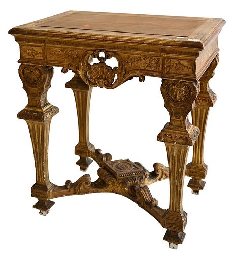 HEAVILY CARVED GILT BASE BAROQUE