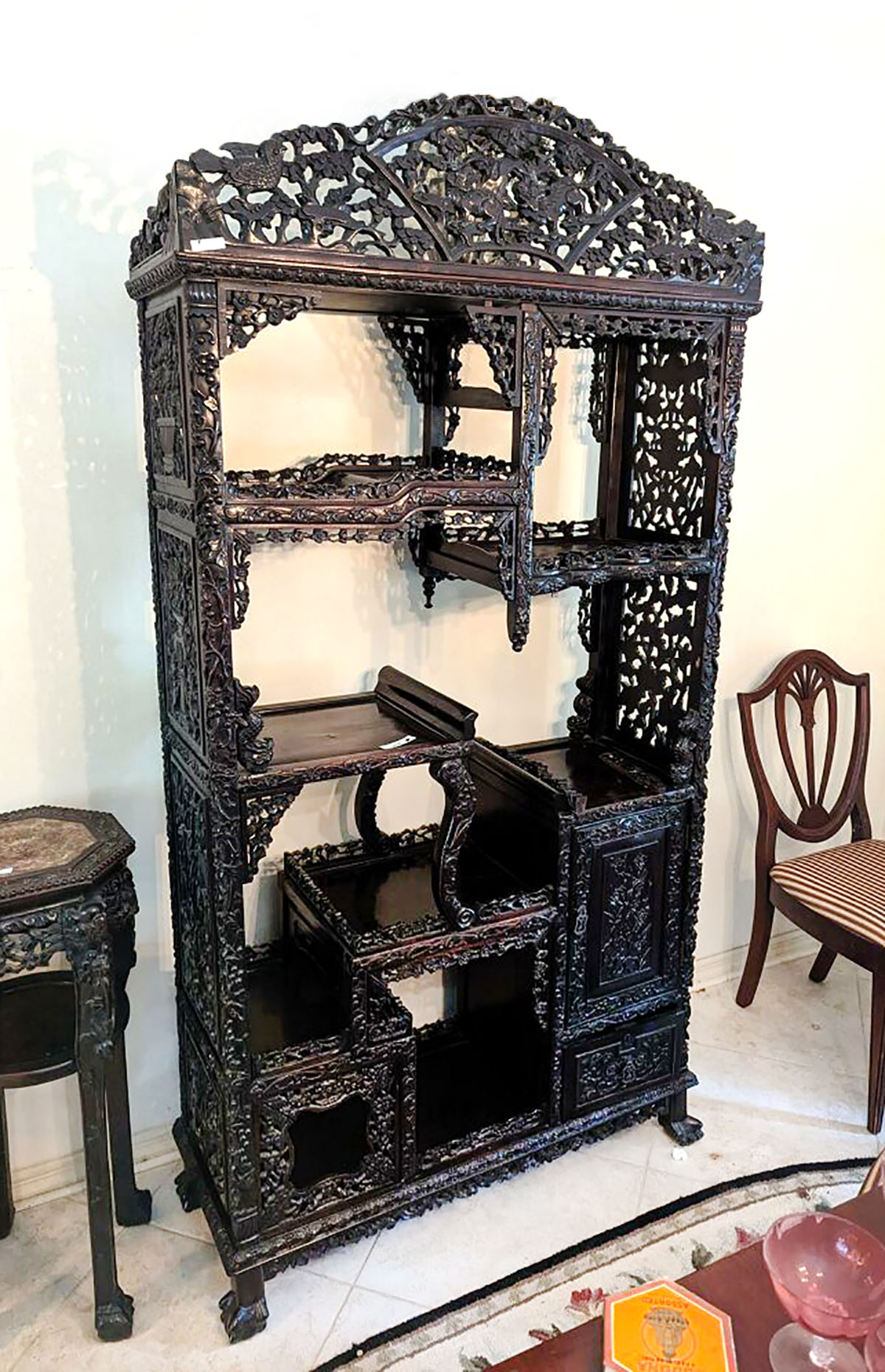 HEAVILY CARVED & PIERCED ORIENTAL