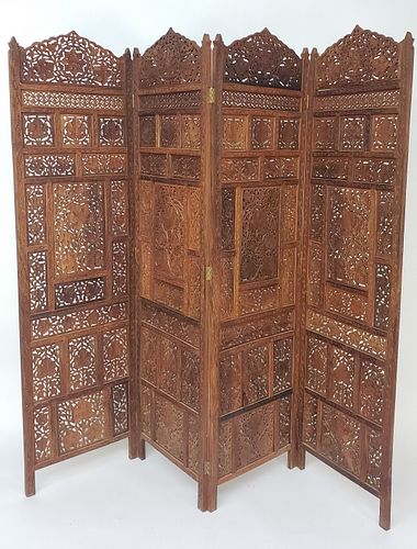 HEAVILY CARVED VINTAGE TEAK