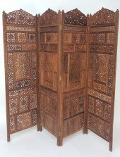 HEAVILY CARVED VINTAGE TEAK FO