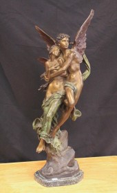 HEAVY BRONZE FIGURAL SCULPTURE